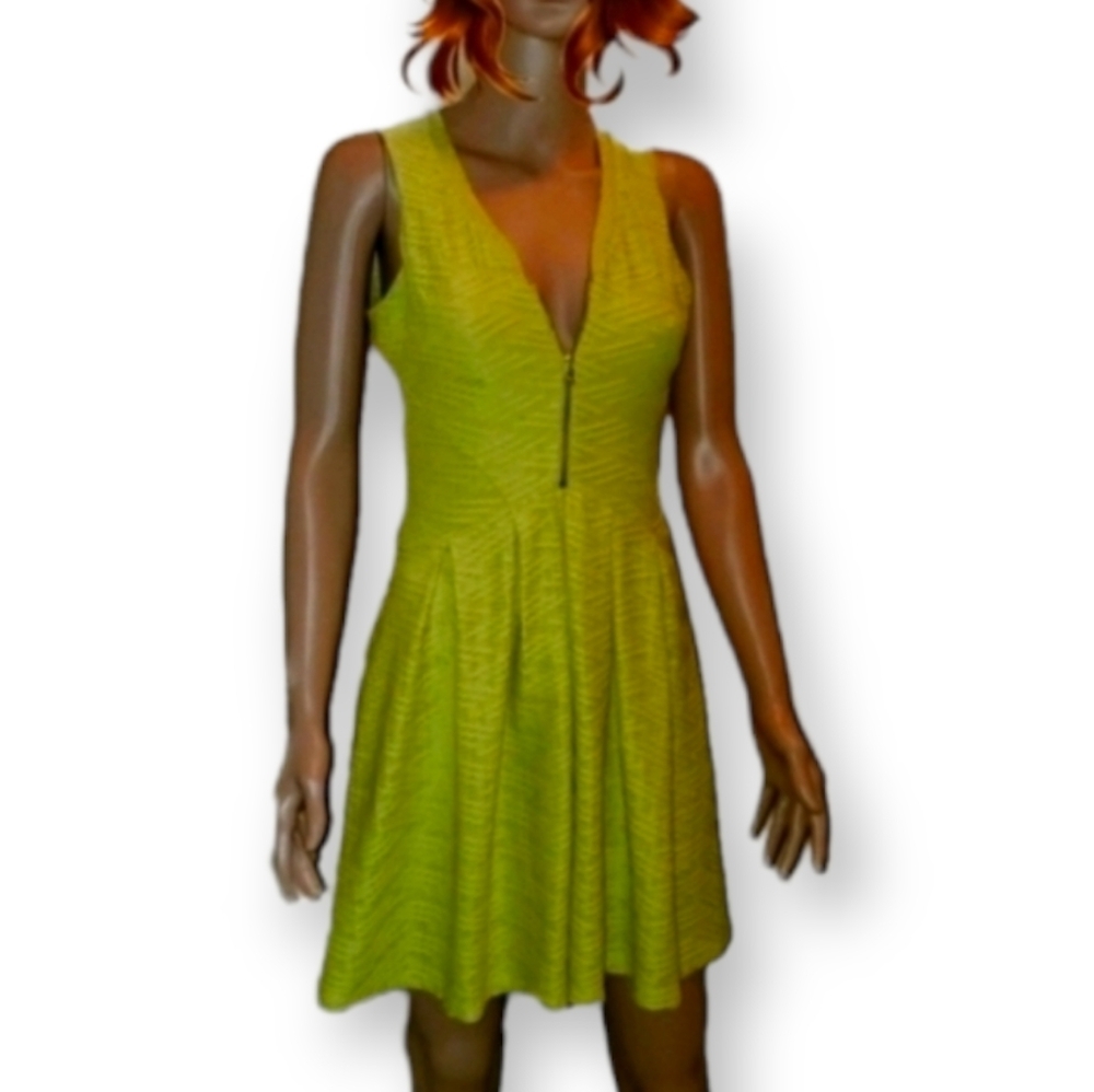 Cute Yellow Guess Dress Gold Zip half